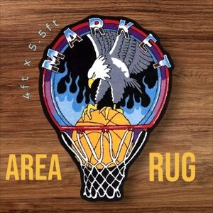 MARKET Dunking Eagle Basketball Area Rug 5.5 Ft x 4 ft